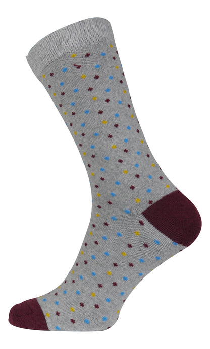 More Mile Design 10 Pack Mens Spots and Stripes Socks - Multi