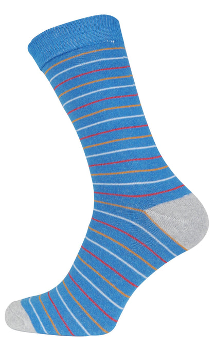 More Mile Design 5 Pack Mens Spots And Stripes Socks - Multi