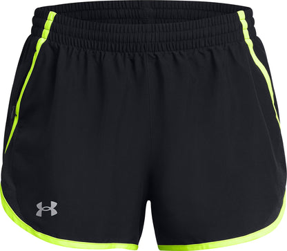 Under Armour Fly By 3 Inch Womens Running Shorts - Black