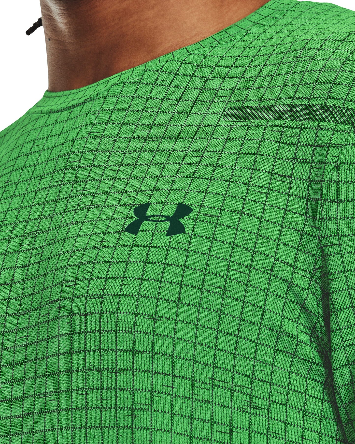 Under Armour Seamless Grid Short Sleeve Mens Training Top - Green