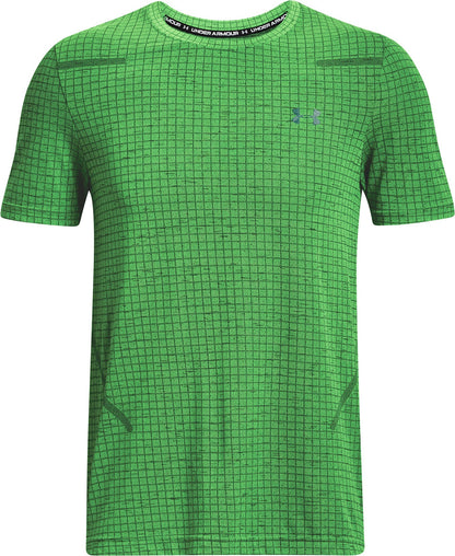 Under Armour Seamless Grid Short Sleeve Mens Training Top - Green