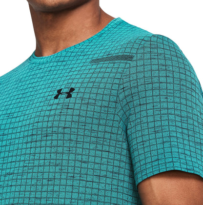 Under Armour Seamless Grid Short Sleeve Mens Training Top - Green