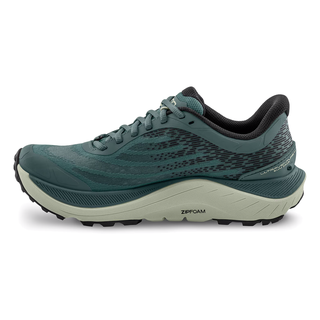 Topo Ultraventure 4 — Aqua - Black — Size B — Width 8 — Side View