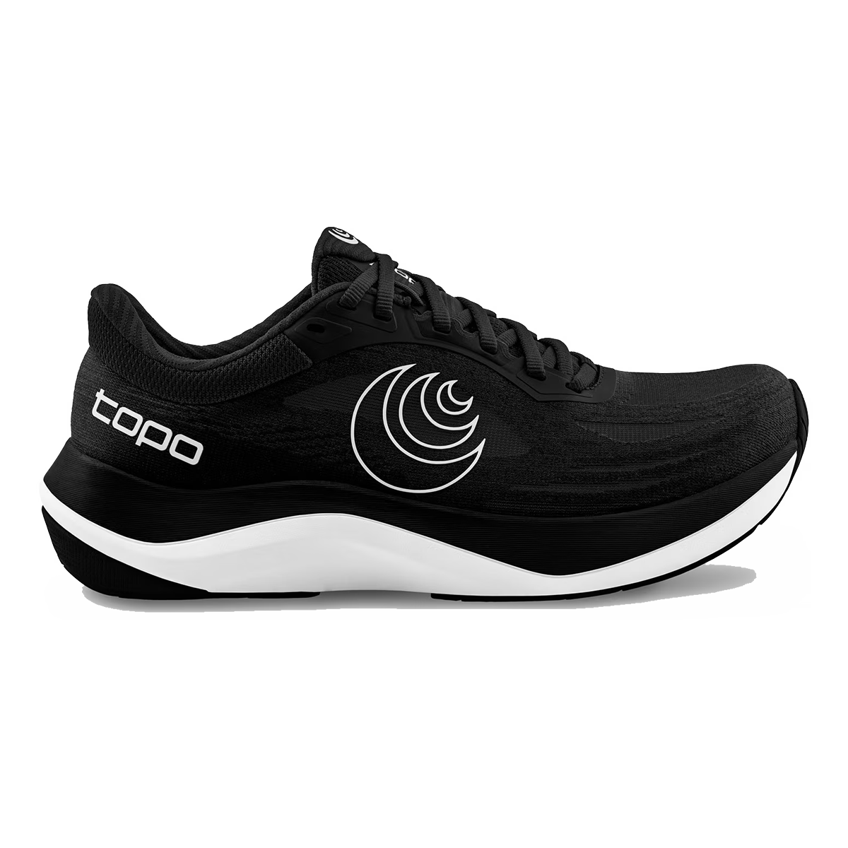 Topo Ultrafly 6 — Black - White — Size B — Width 7.5 — Front View