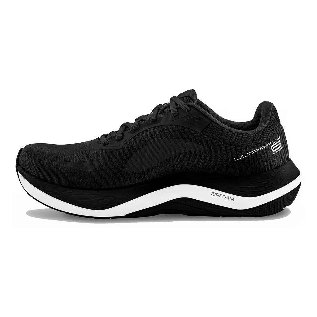 Topo Ultrafly 6 — Black - White — Size B — Width 7.5 — Side View