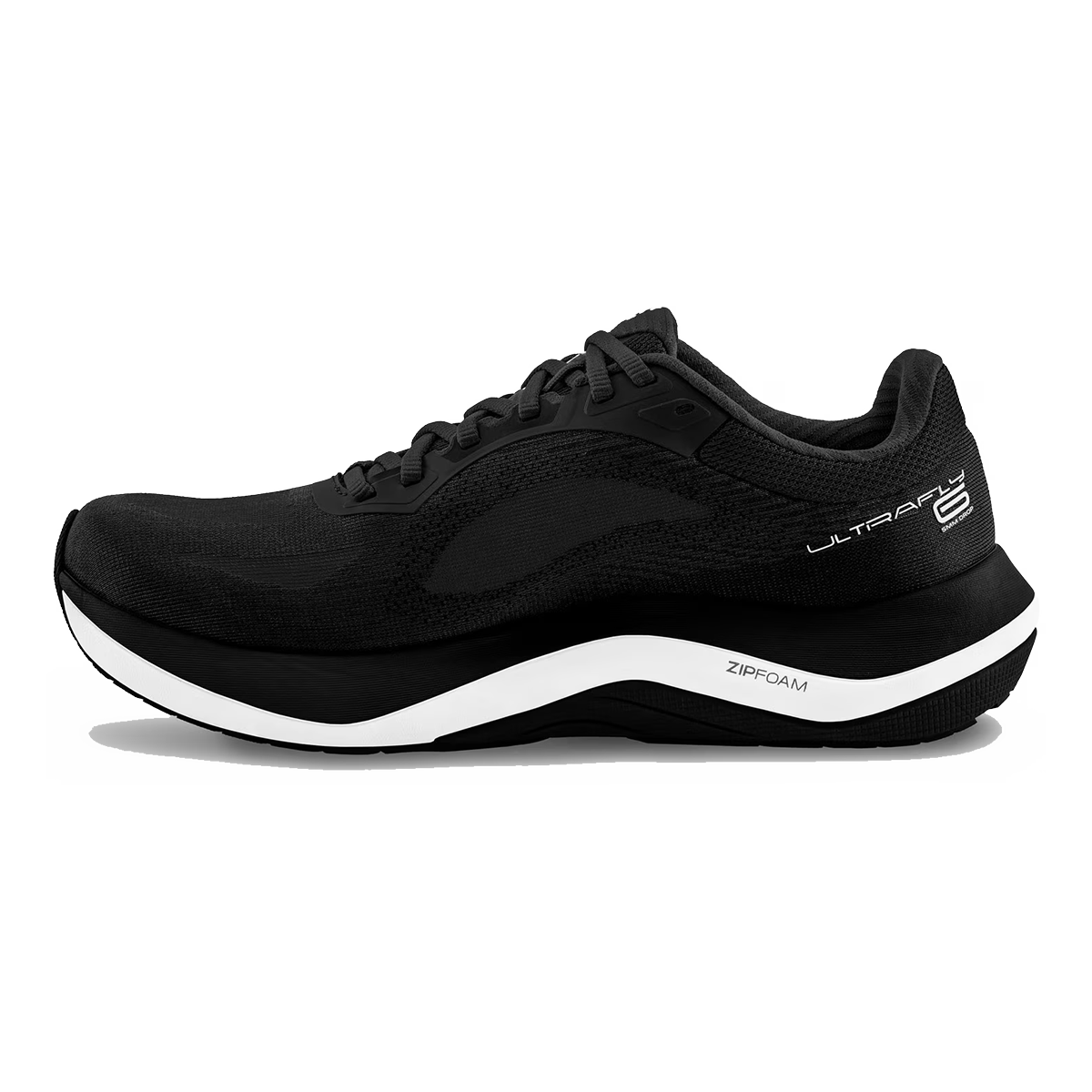 Topo Ultrafly 6 — Black - White — Size B — Width 7.5 — Side View