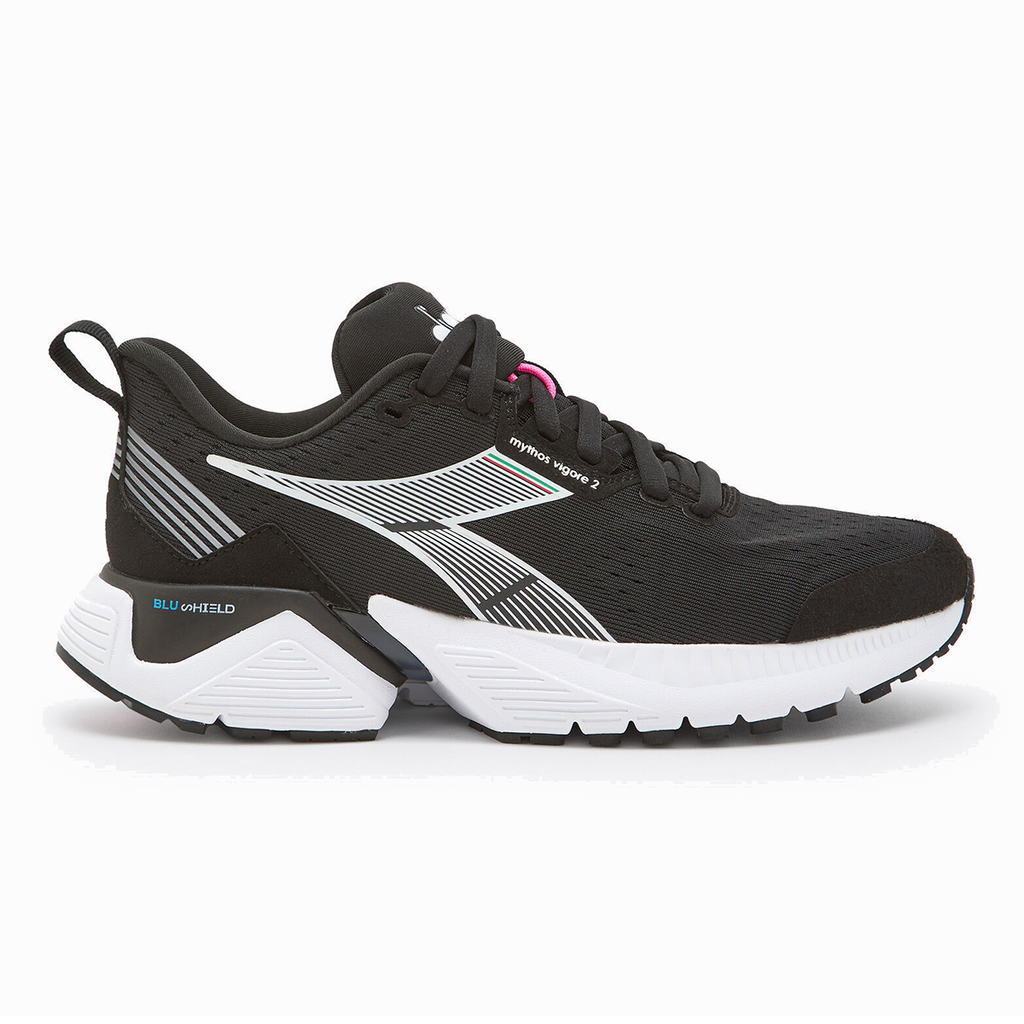 Diadora Mythos Blushield Vigore 2 — Black - White - Pink Fluo — Size B — Width 10 — Alternate View 7