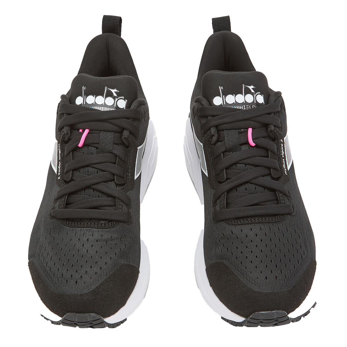 Diadora Mythos Blushield Vigore 2 — Black - White - Pink Fluo — Size B — Width 10 — Alternate View 8
