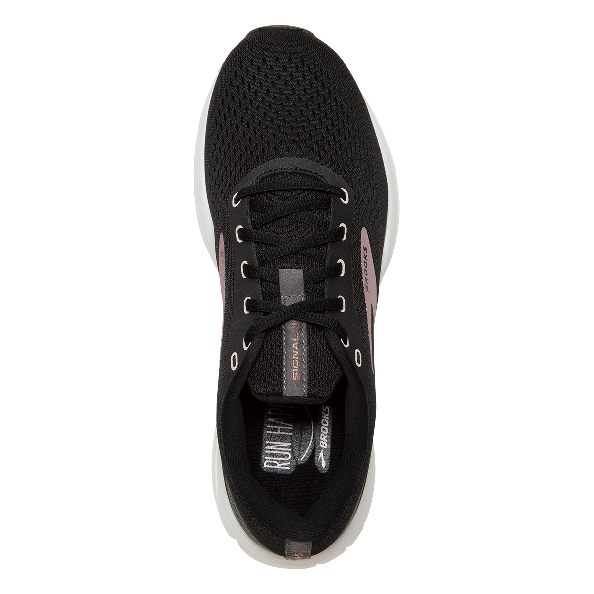 Brooks Signal 3 — Grey - Lavender Blue - Metallic Black — Size B — Width 10.5 — Back View