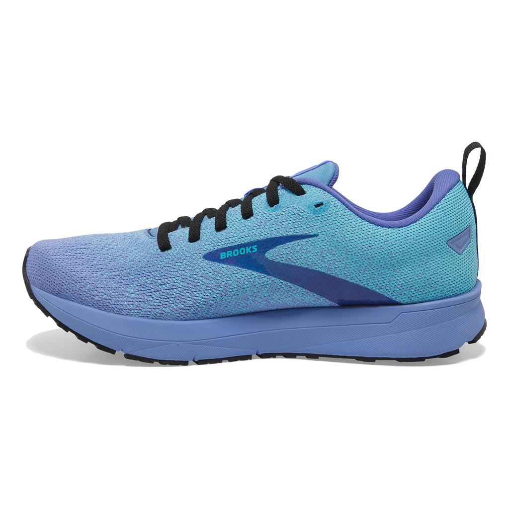 Brooks Revel 5 Metallic — Whisper White - Navy - Copper — Size B — Width 11 — Side View