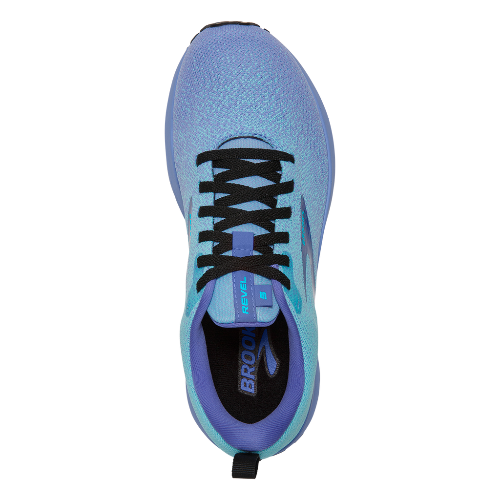 Brooks Revel 5 Metallic — Whisper White - Navy - Copper — Size B — Width 11 — Back View