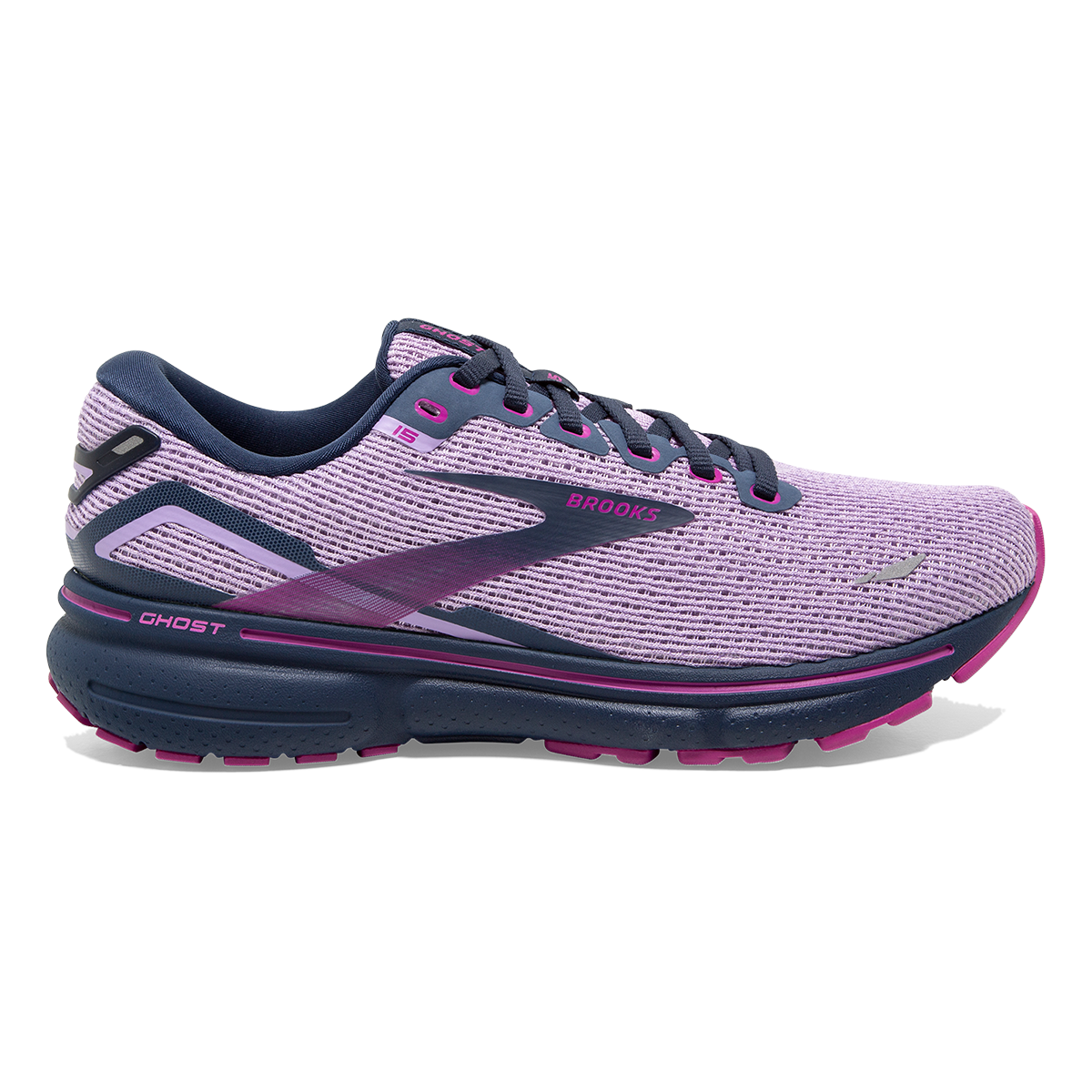 Brooks Ghost 15 North America — Rhapsody - Dress Blue - Viola — Size B — Width 6.5 — Front View