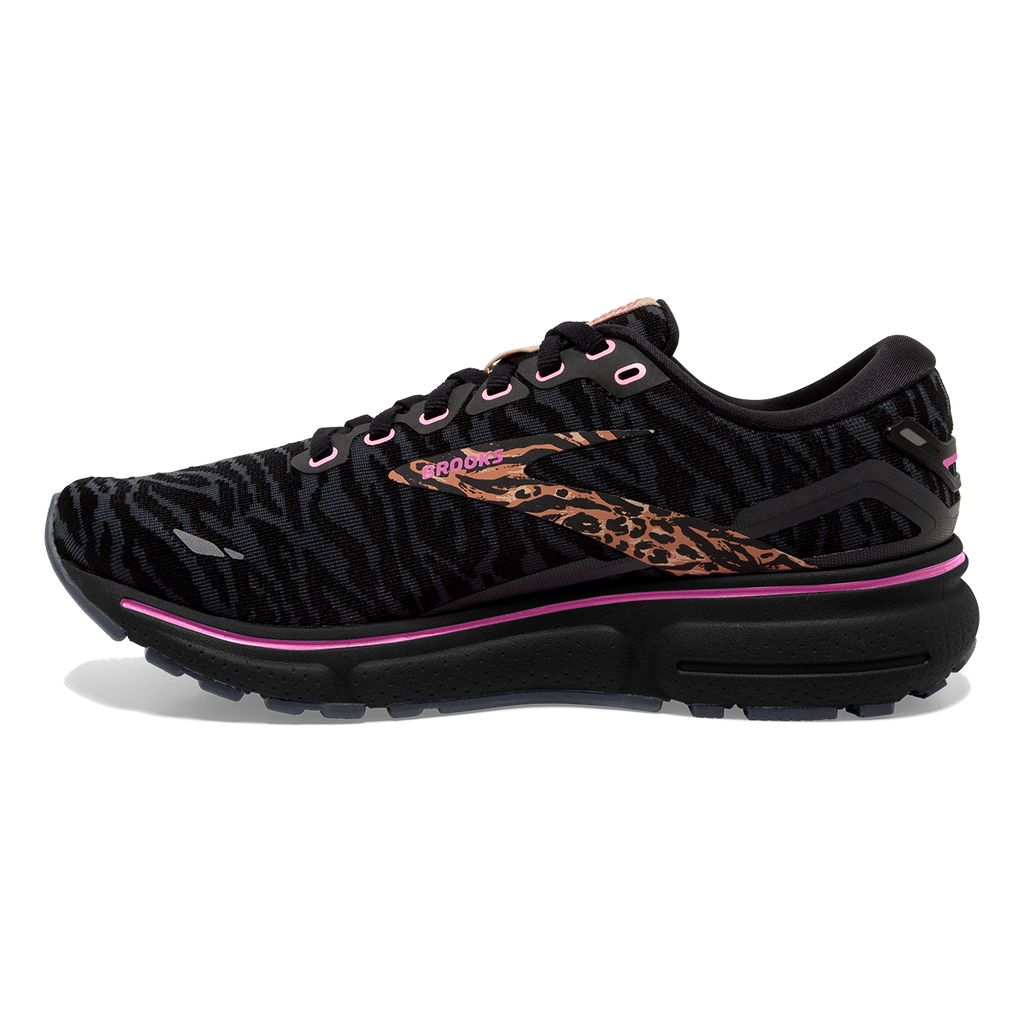 Brooks Ghost 15 Run Wild — Black - Spring Crocus - Sunburn — Size B — Width 6 — Side View