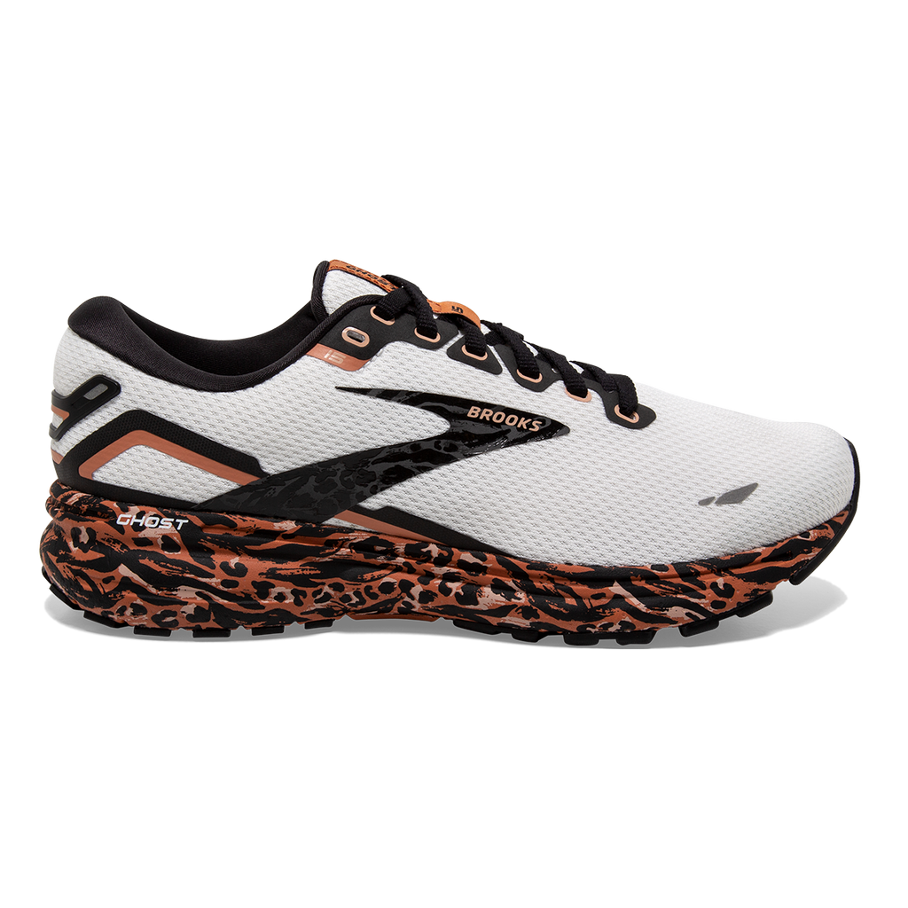 Brooks Ghost 15 Run Wild — Black - Spring Crocus - Sunburn — Size B — Width 6 — Detail View