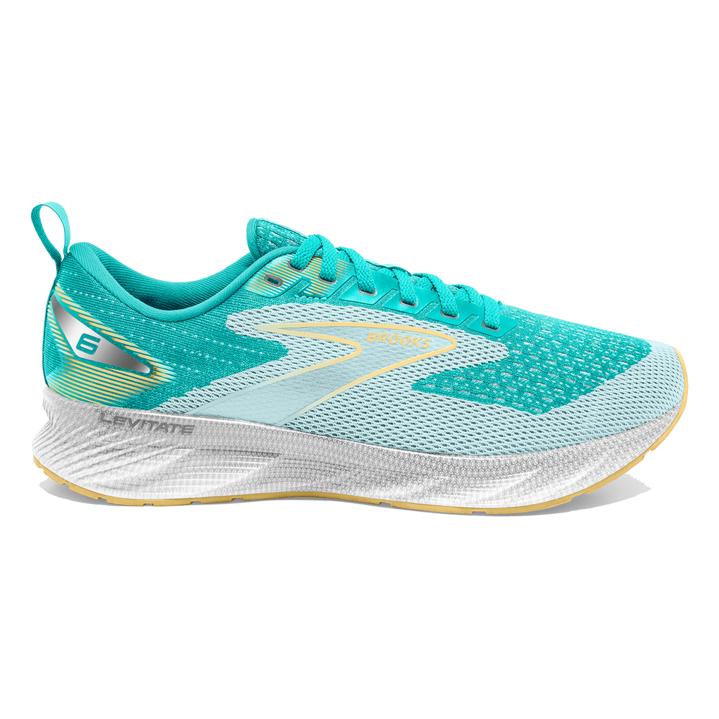 Brooks Levitate 6 — Black - Blackened Pearl - White — Size B — Width 7.5 — Front View