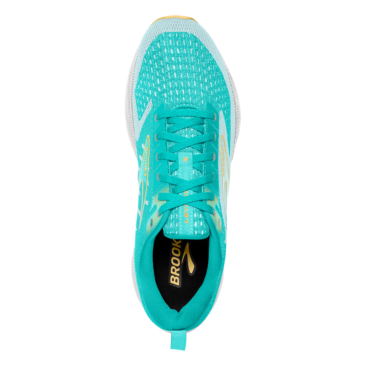 Brooks Levitate 6 — Black - Blackened Pearl - White — Size B — Width 7.5 — Back View