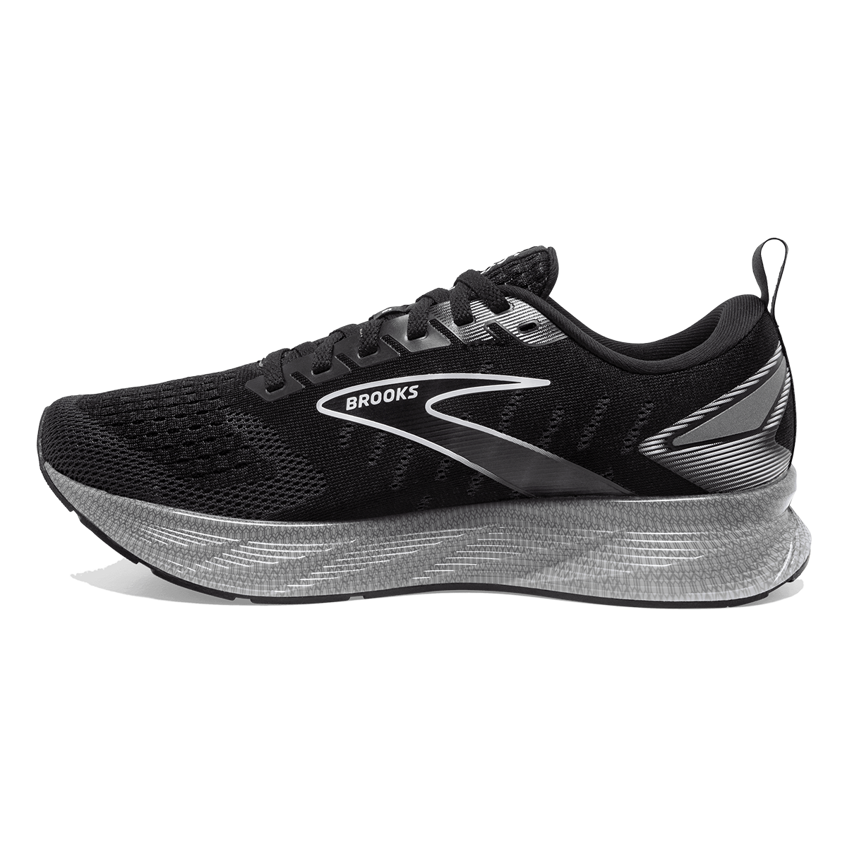 Brooks Levitate 6 — Black - Blackened Pearl - White — Size B — Width 7.5 — Lifestyle View