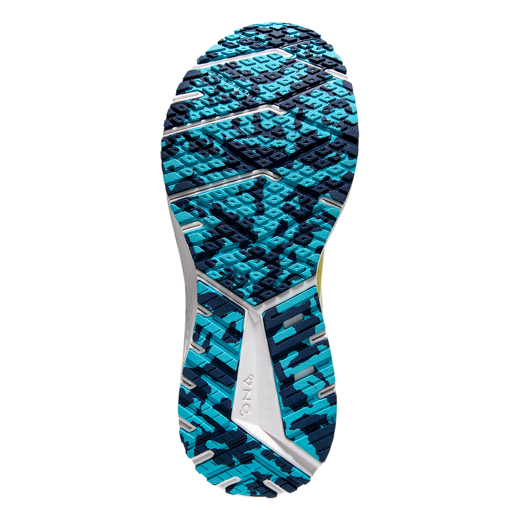 Brooks Revel 6 Tie Dye — Blue - Bachelor Button - White — Size B — Width 6 — Top View