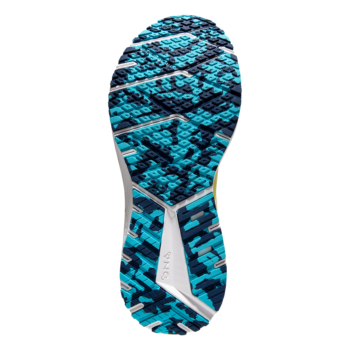 Brooks Revel 6 Tie Dye — Blue - Bachelor Button - White — Size B — Width 6 — Top View