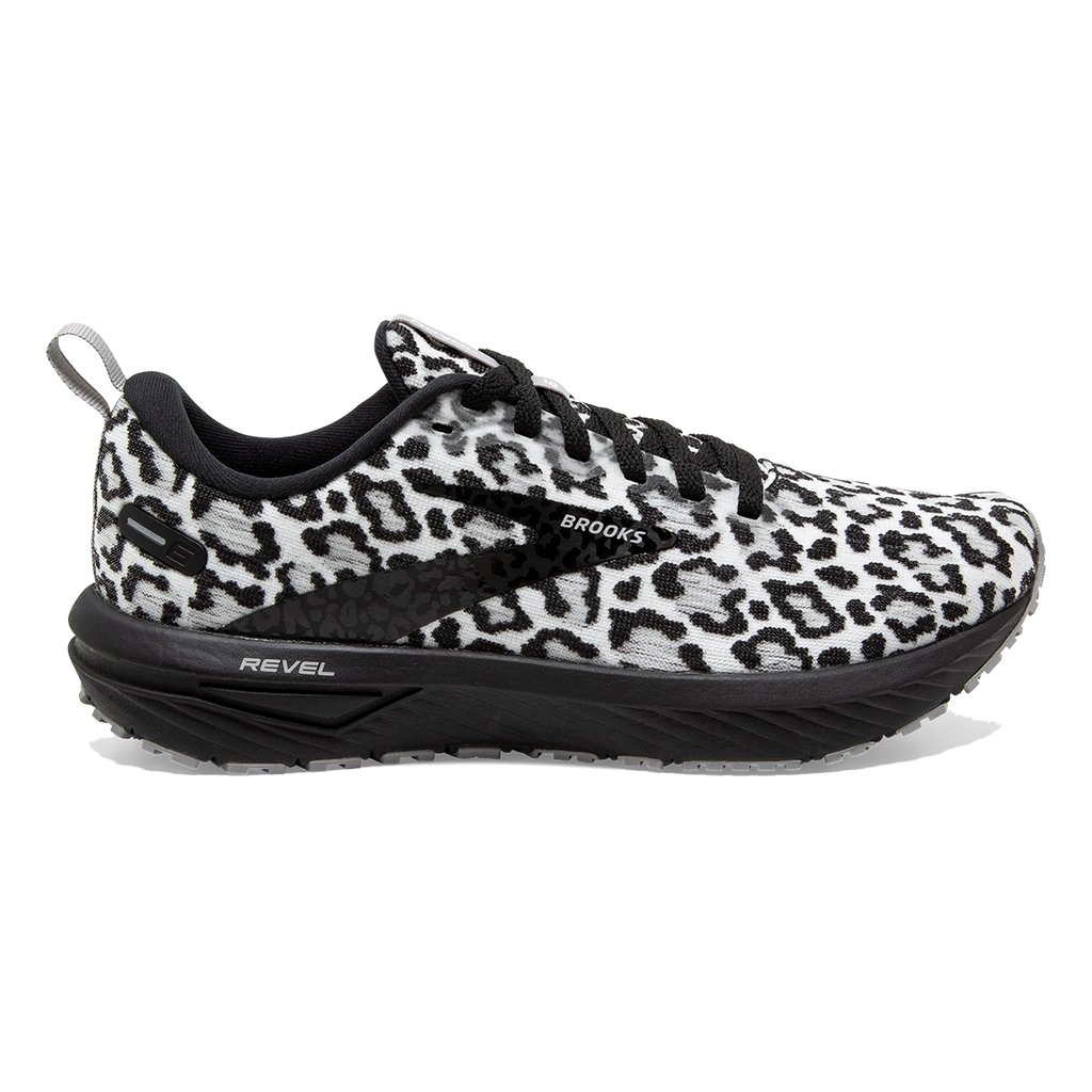 Brooks Revel 6 Run Wild — Black - Alloy - White — Size B — Width 8 — Front View