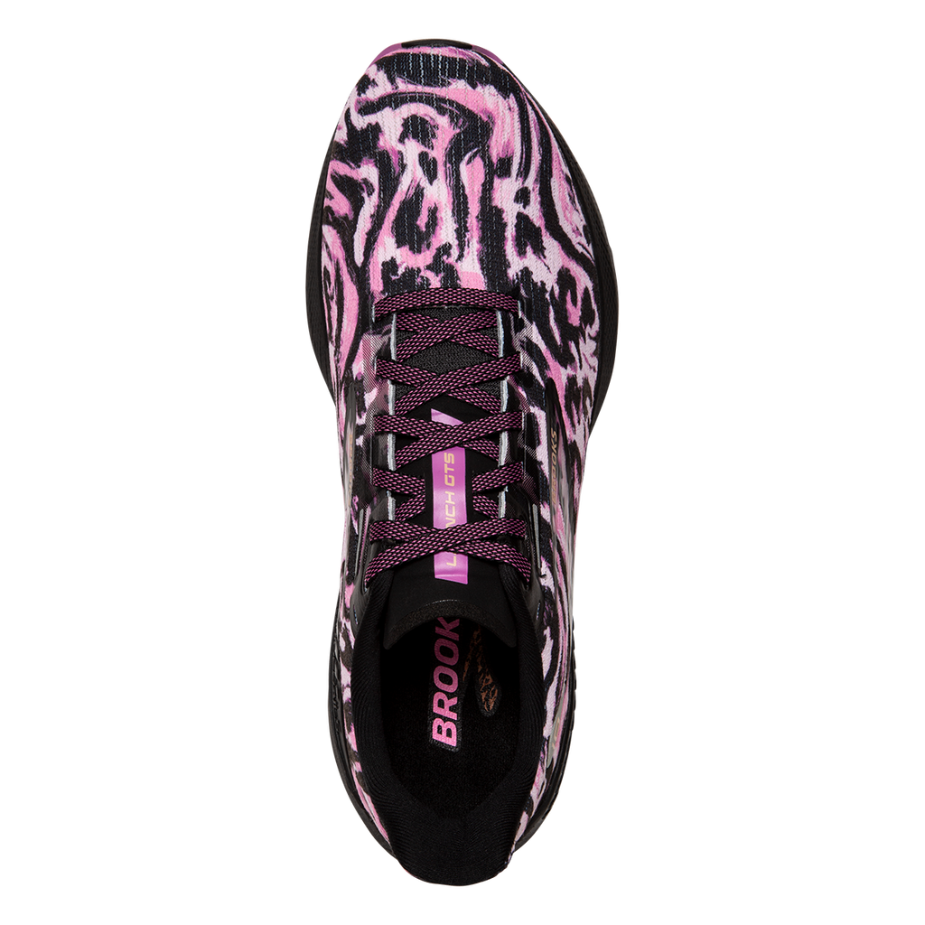 Brooks Launch GTS 10 Run Wild — Cotton Candy - Black - Festival — Size B — Width 6 — Back View
