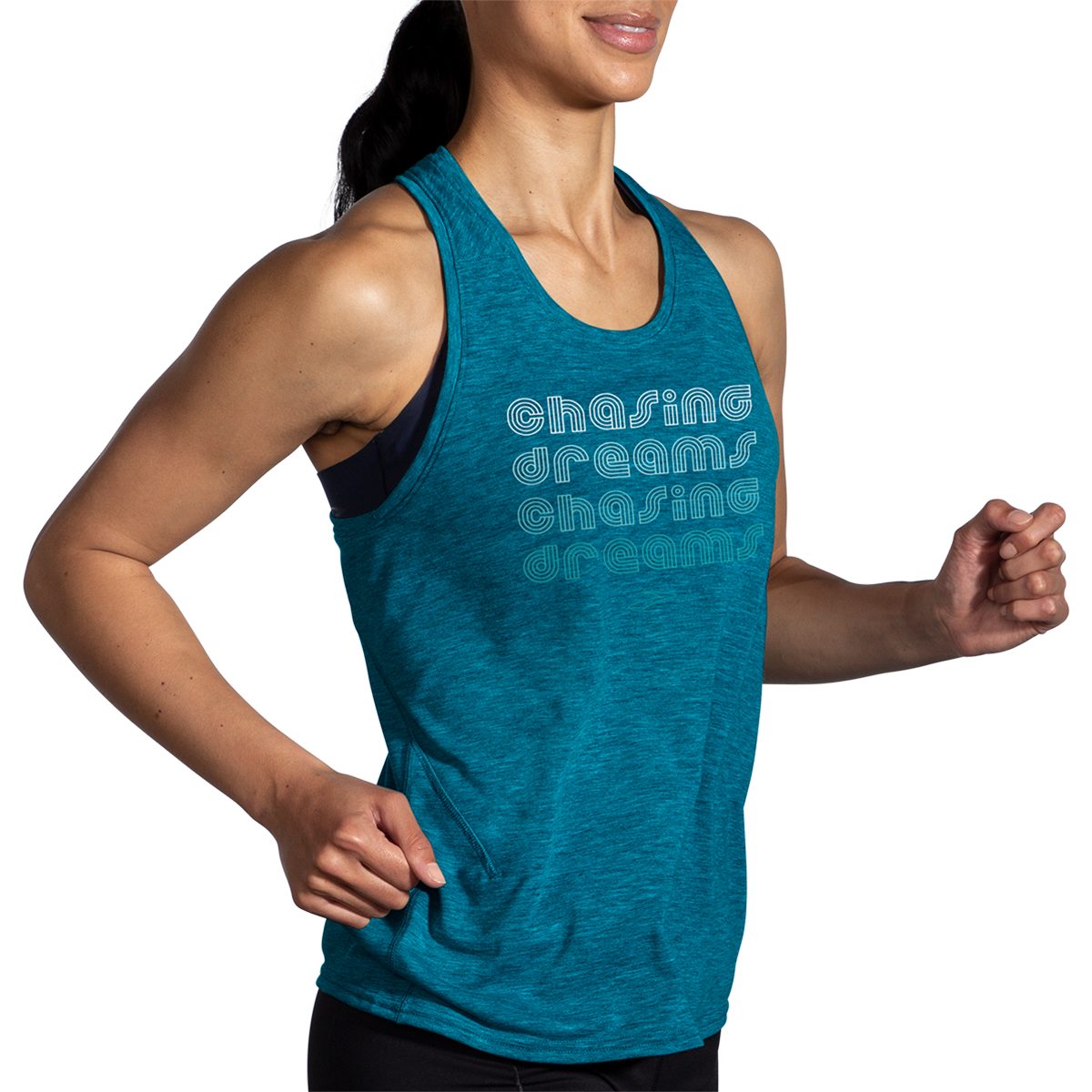Brooks Distance 2.0 Tank — Black — Size Small — Lifestyle View