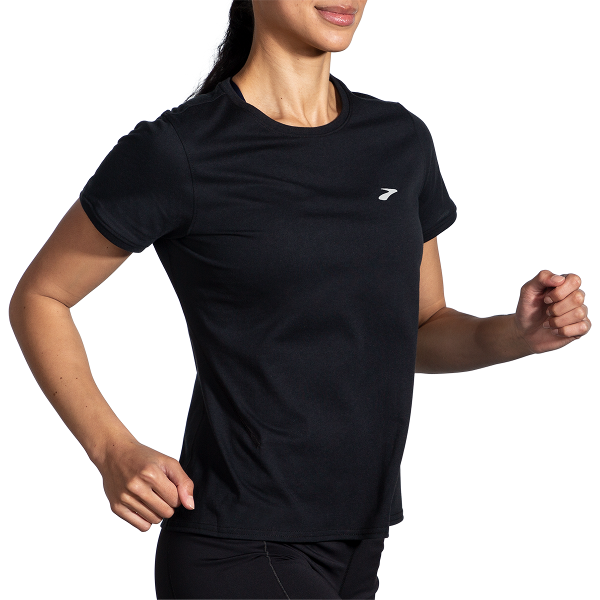 Brooks Distance 2.0 Shortsleeve — Quartz - Gradient Stripe — Size Small — Side View