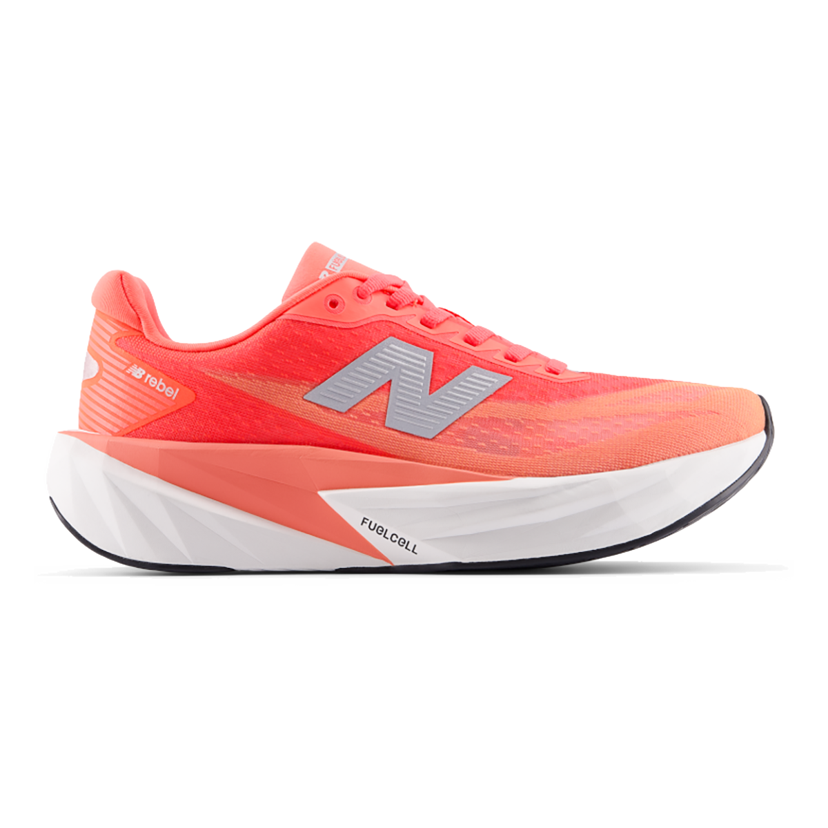 New Balance FuelCell Rebel v5 — Urgent Red — Size B — Width 6 — Front View