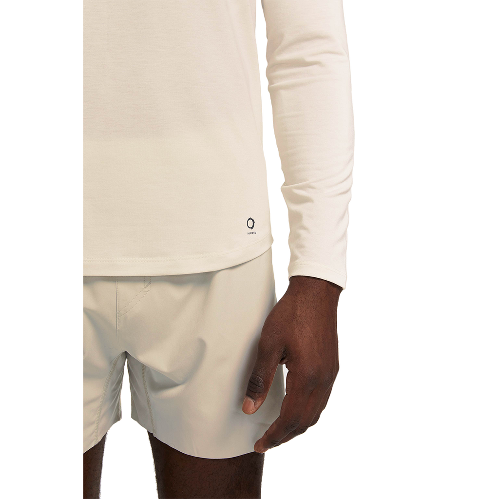 Alwrld ALRN Raglan Long Sleeve Tee — White Sand — Size Small — Back View