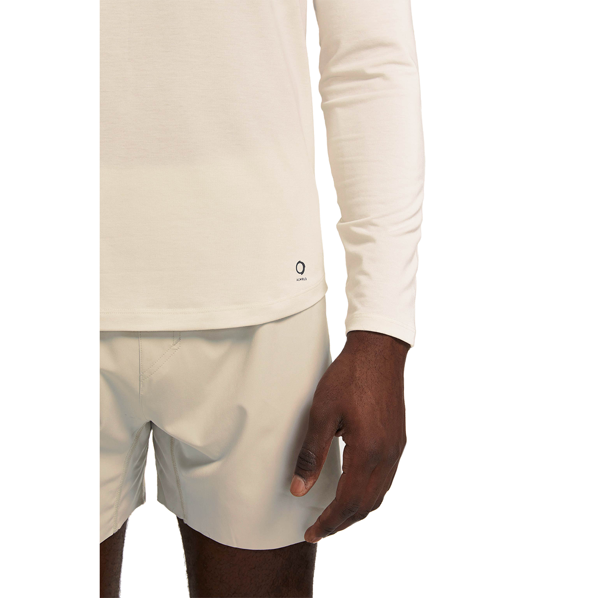 Alwrld ALRN Raglan Long Sleeve Tee — White Sand — Size Small — Back View