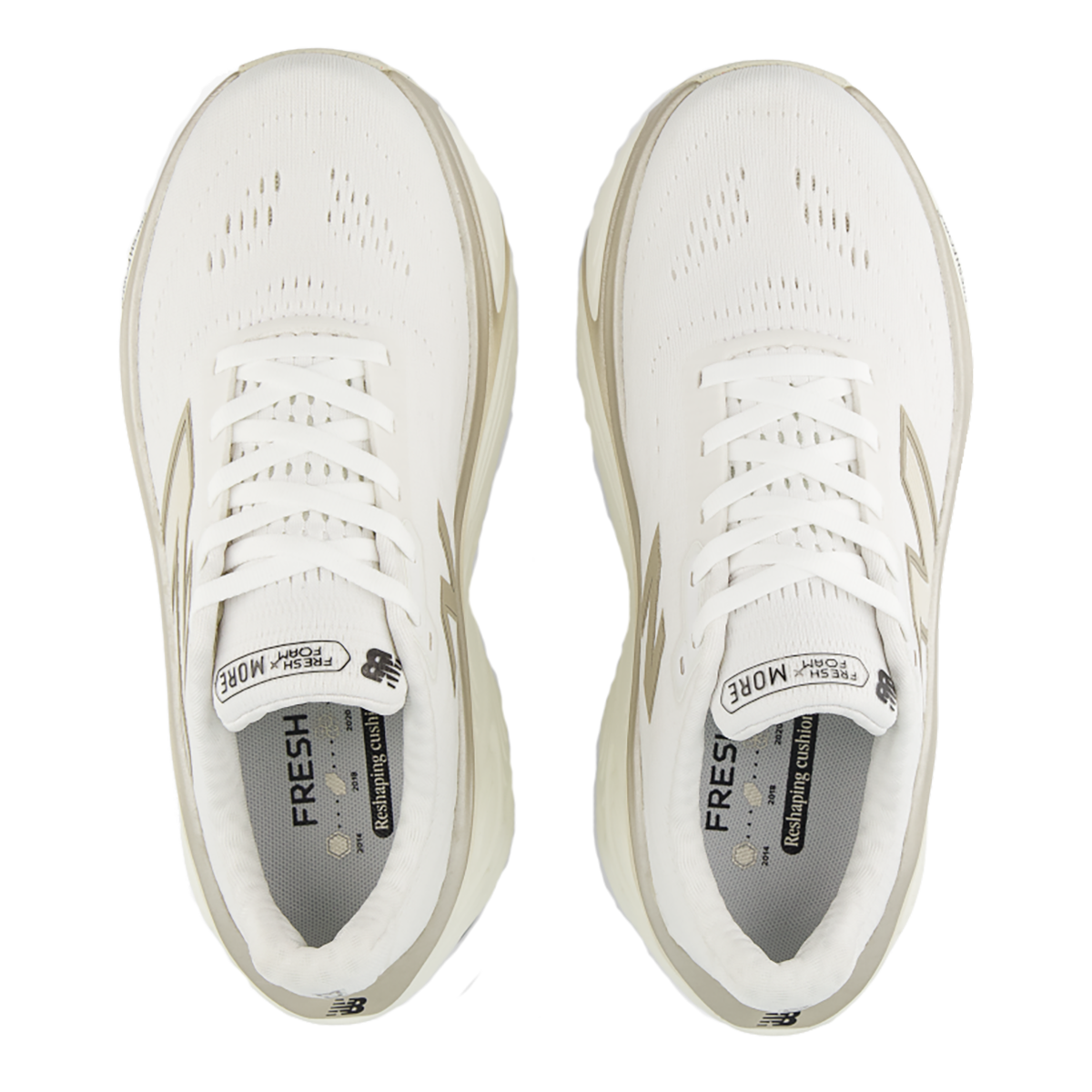 New Balance Fresh Foam X More V5 — Angora — Size B — Width 8 — Back View