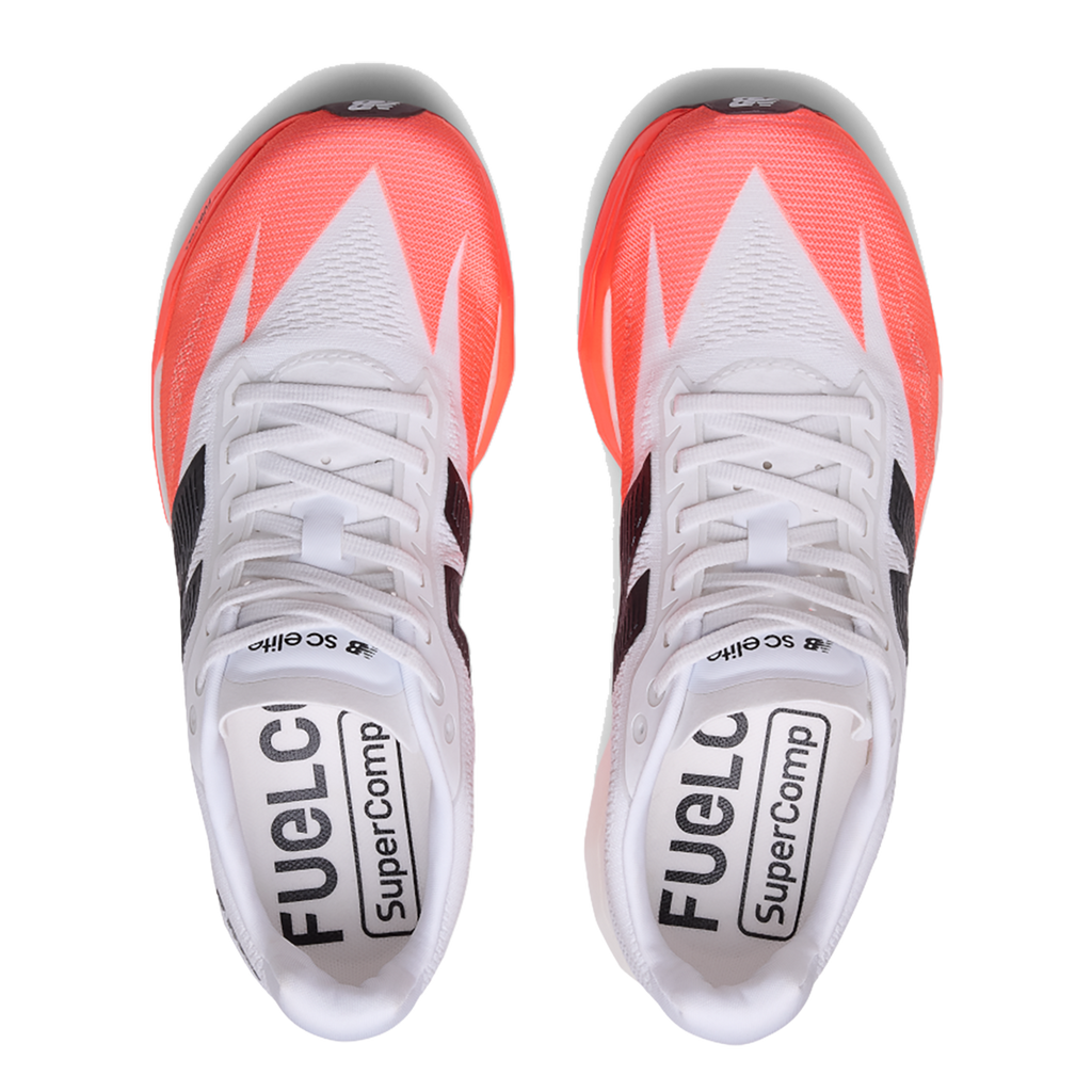New Balance Fuel Cell SuperComp Elite V5 — Urgent Red — Size B — Width 5 — Back View