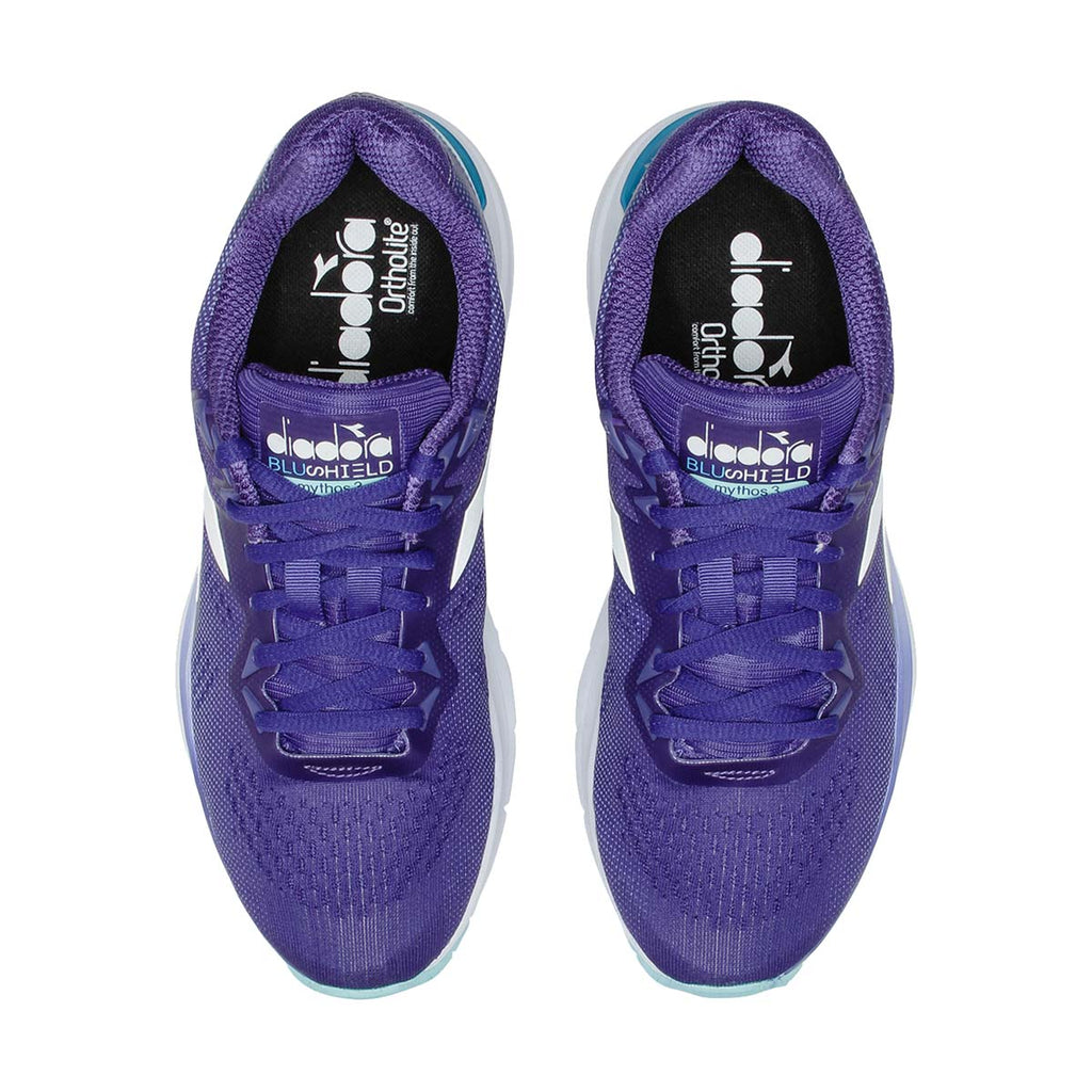 Diadora Mythos Blushield 3 — Frost Gray - Nine Iron — Size B — Width 6 — Back View