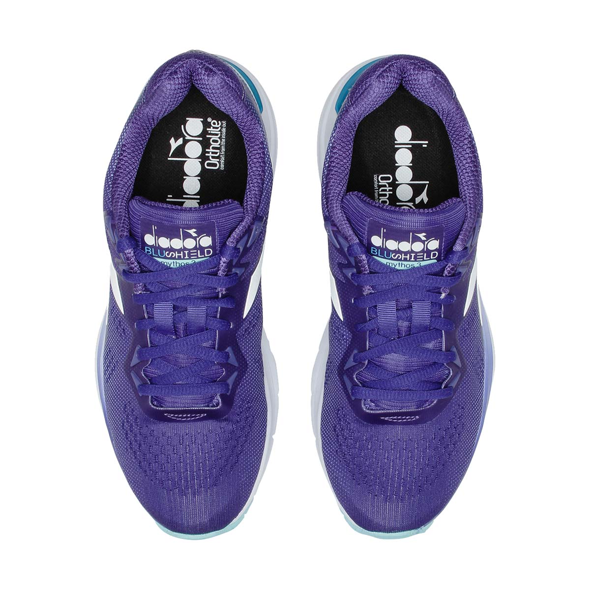 Diadora Mythos Blushield 3 — Frost Gray - Nine Iron — Size B — Width 6 — Back View
