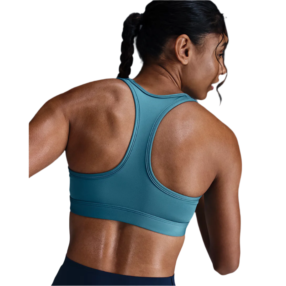 Nike Dri-FIT Swoosh Bra — Smokey Blue - White — Size Large — Back View