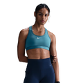 Nike Dri-FIT Swoosh Bra — Smokey Blue - White — Size Large — Front View