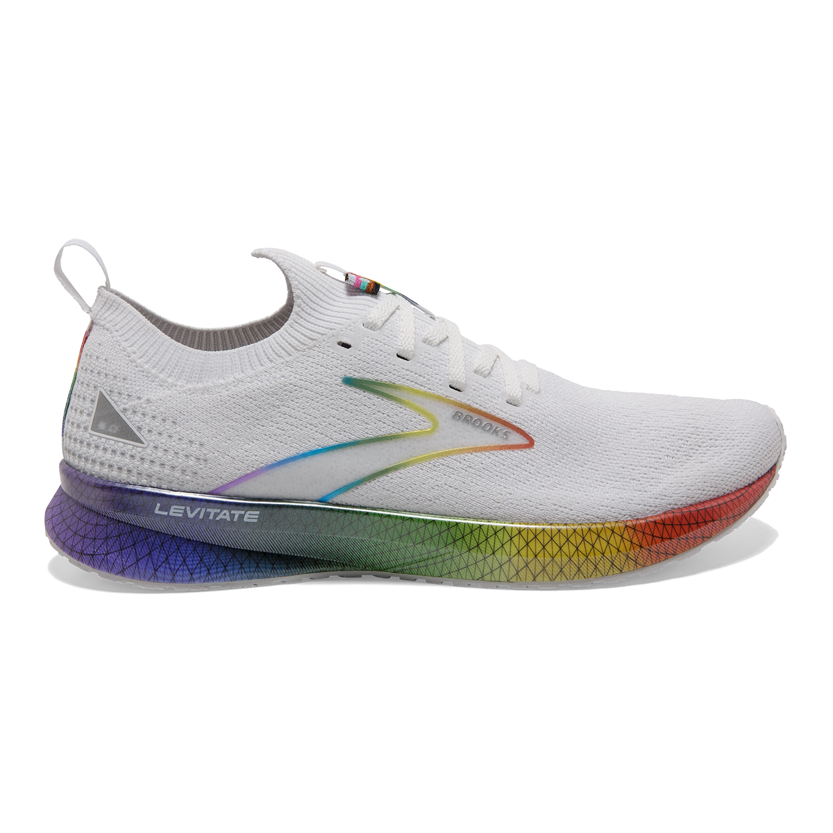 Brooks Levitate StealthFit 5 Love Moves — White - Oyster - Multi — Size B — Width 10.5 — Front View
