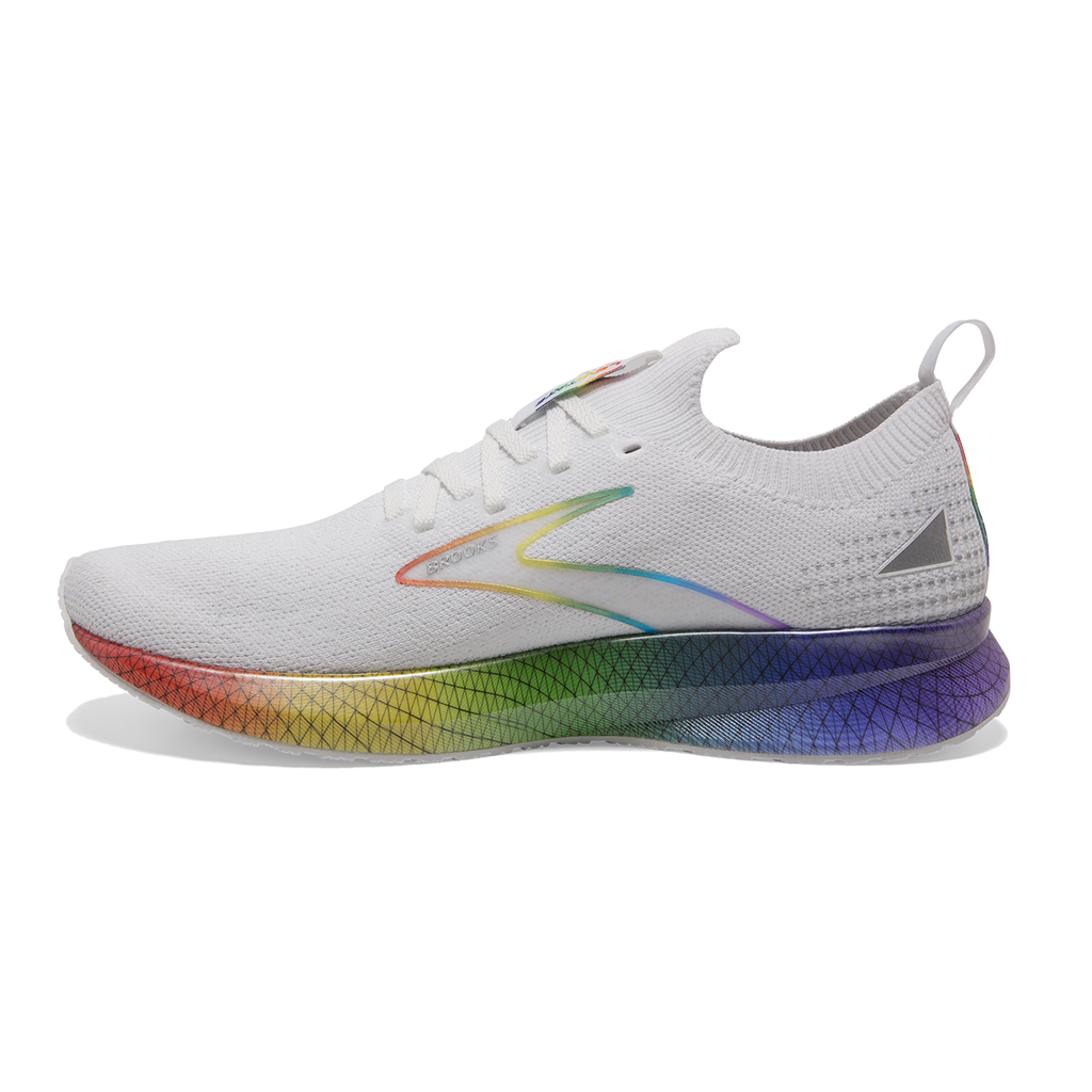 Brooks Levitate StealthFit 5 Love Moves — White - Oyster - Multi — Size B — Width 10.5 — Side View