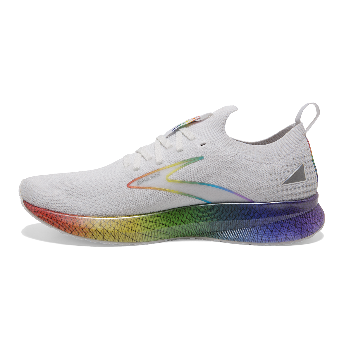 Brooks Levitate StealthFit 5 Love Moves — White - Oyster - Multi — Size B — Width 10.5 — Side View