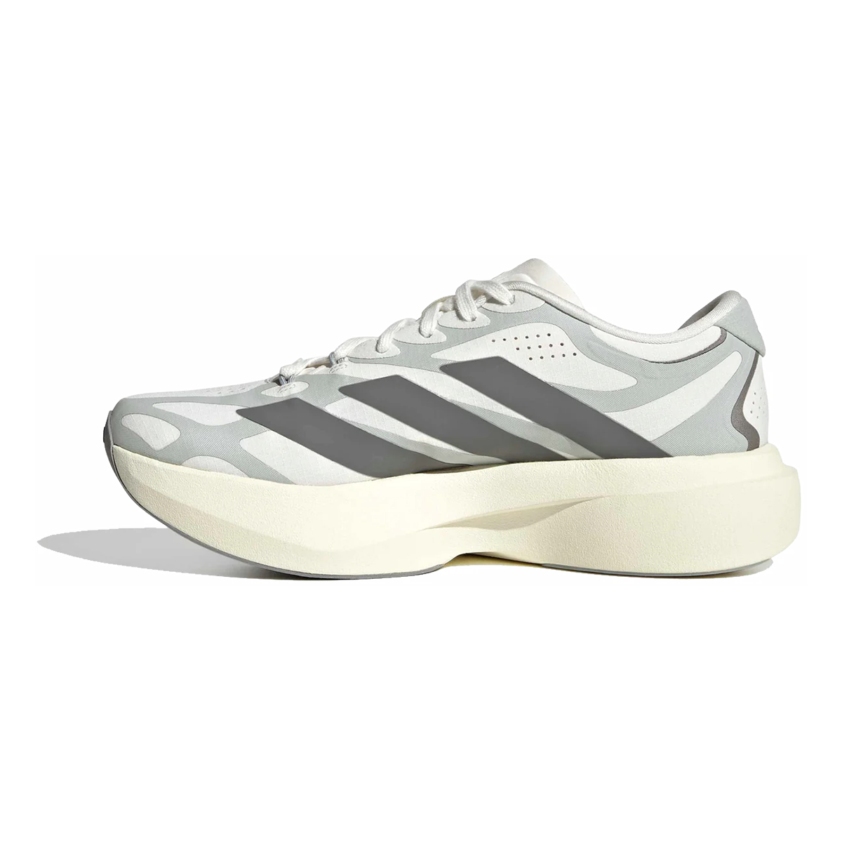 Adidas Adizero Evo SL EXO — Solar Turbo - Iron Met - Grey One — Size B — Width 7 — Side View