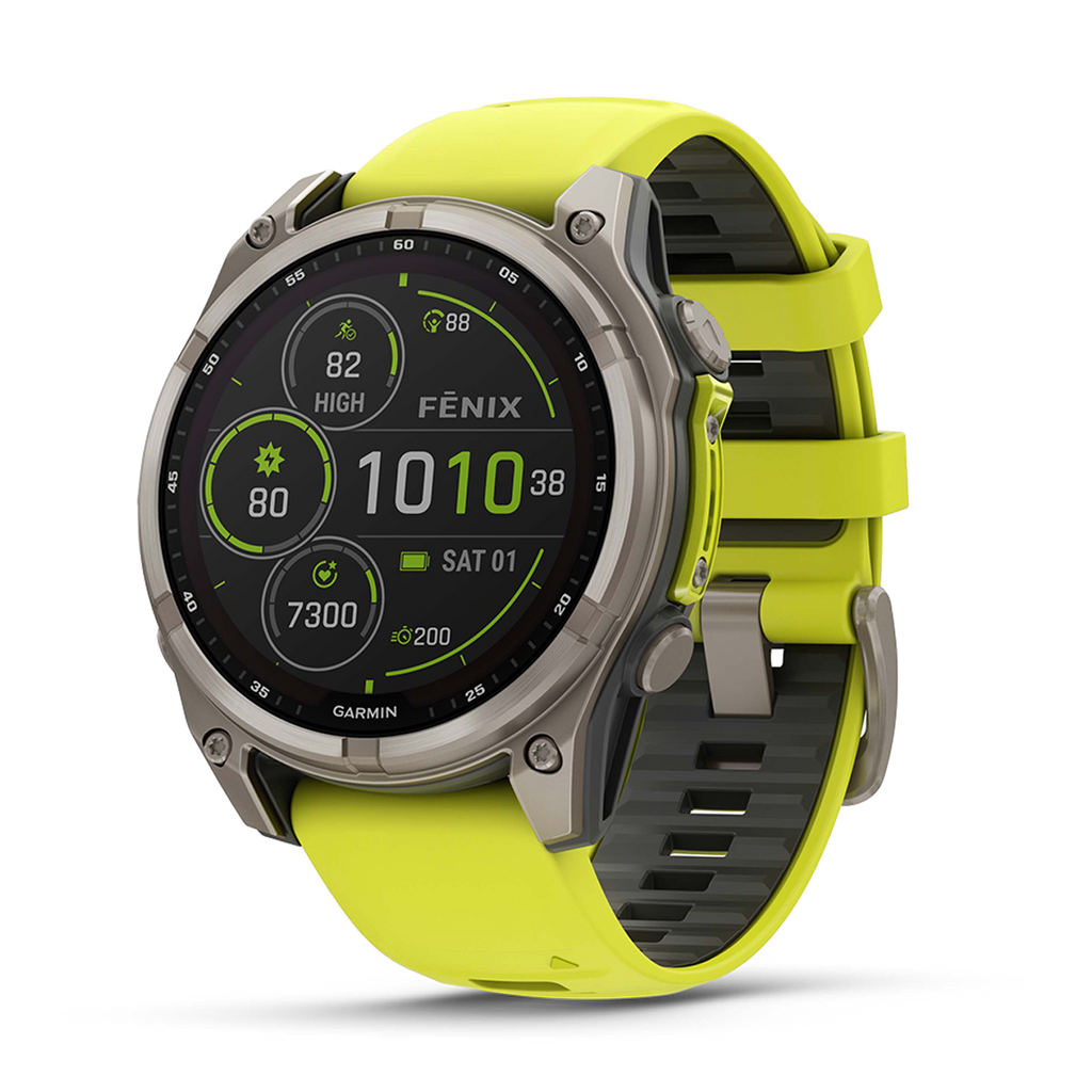 Garmin Fenix 8 Solar — Titanium Amp Yellow - Graphite — Size 51 mm — Alternate View 13