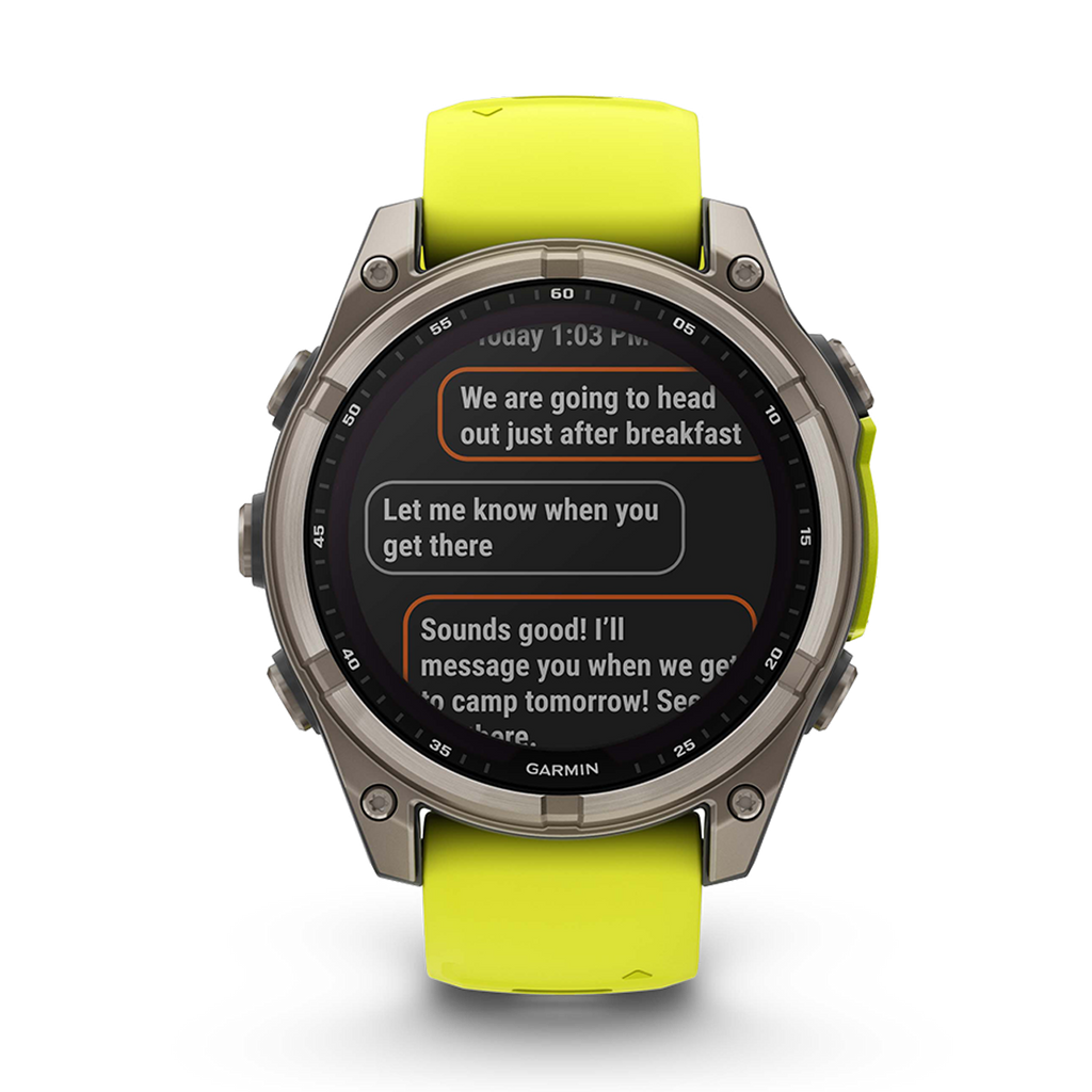 Garmin Fenix 8 Solar — Titanium Amp Yellow - Graphite — Size 51 mm — Alternate View 22