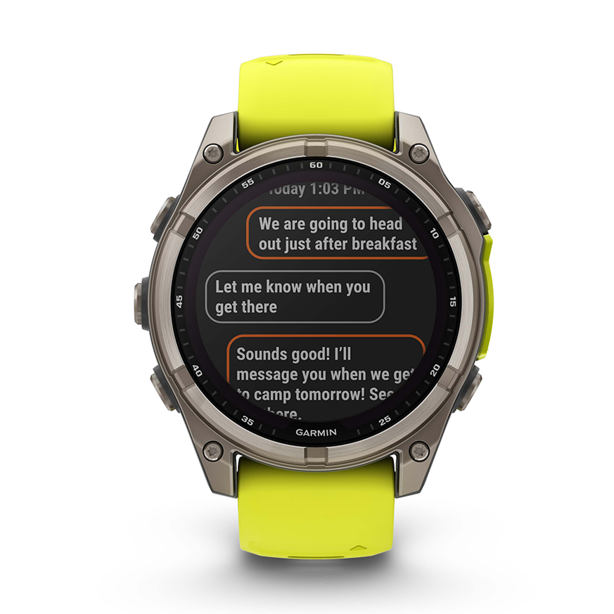 Garmin Fenix 8 Solar — Titanium Amp Yellow - Graphite — Size 51 mm — Alternate View 22