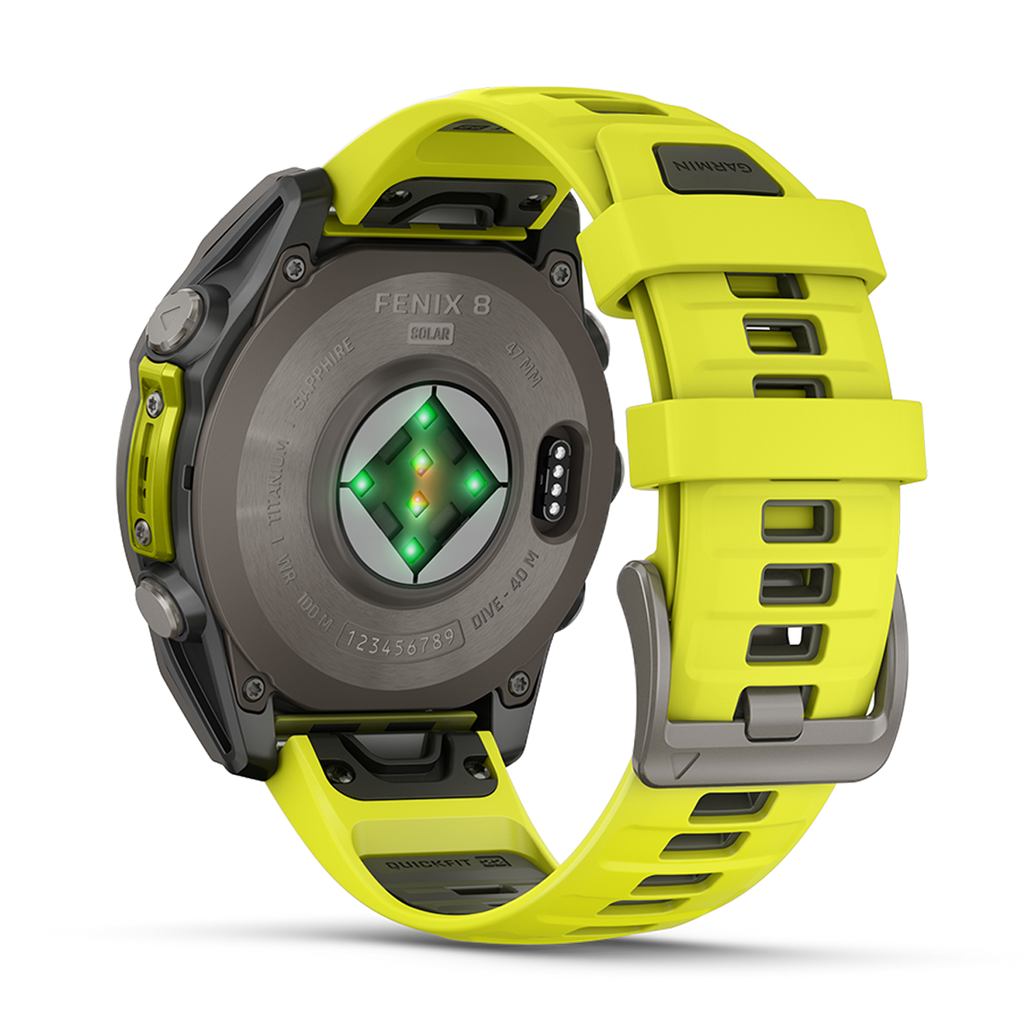 Garmin Fenix 8 Solar — Titanium Amp Yellow - Graphite — Size 51 mm — Alternate View 23