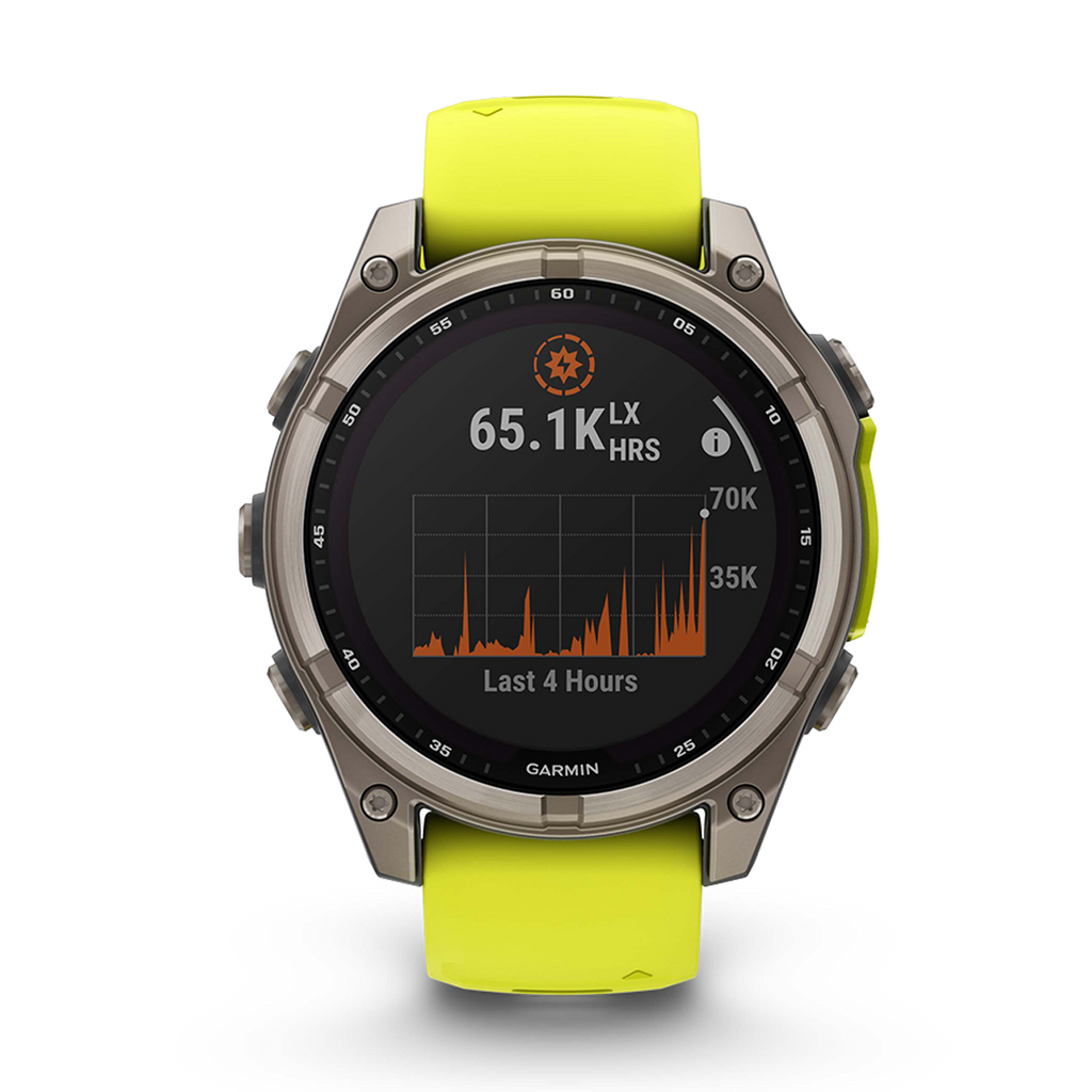 Garmin Fenix 8 Solar — Titanium Amp Yellow - Graphite — Size 51 mm — Alternate View 14