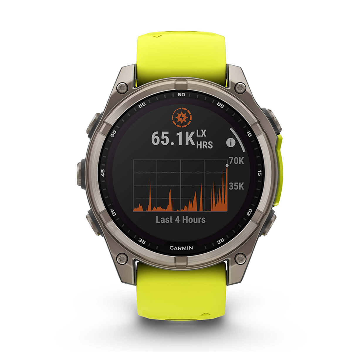 Garmin Fenix 8 Solar — Titanium Amp Yellow - Graphite — Size 51 mm — Alternate View 14