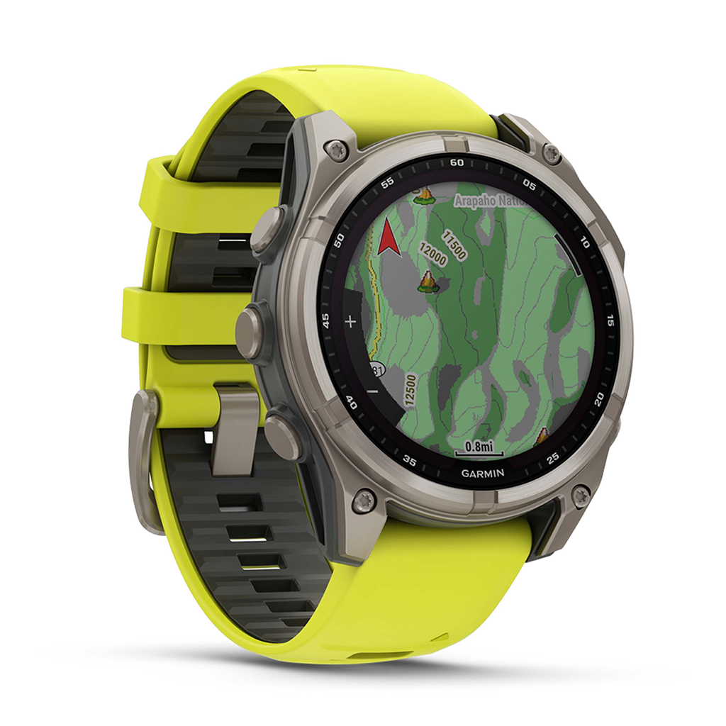 Garmin Fenix 8 Solar — Titanium Amp Yellow - Graphite — Size 51 mm — Alternate View 15
