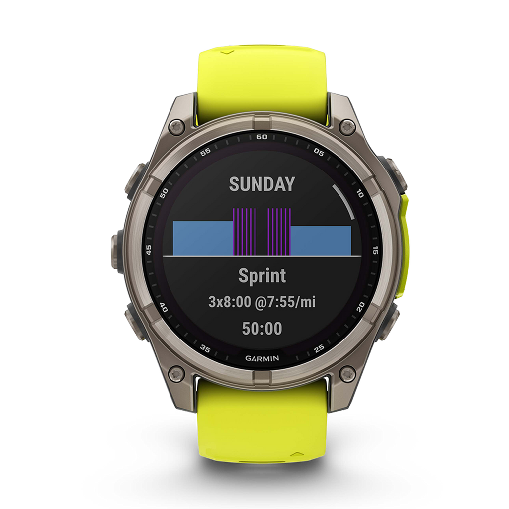 Garmin Fenix 8 Solar — Titanium Amp Yellow - Graphite — Size 51 mm — Alternate View 16
