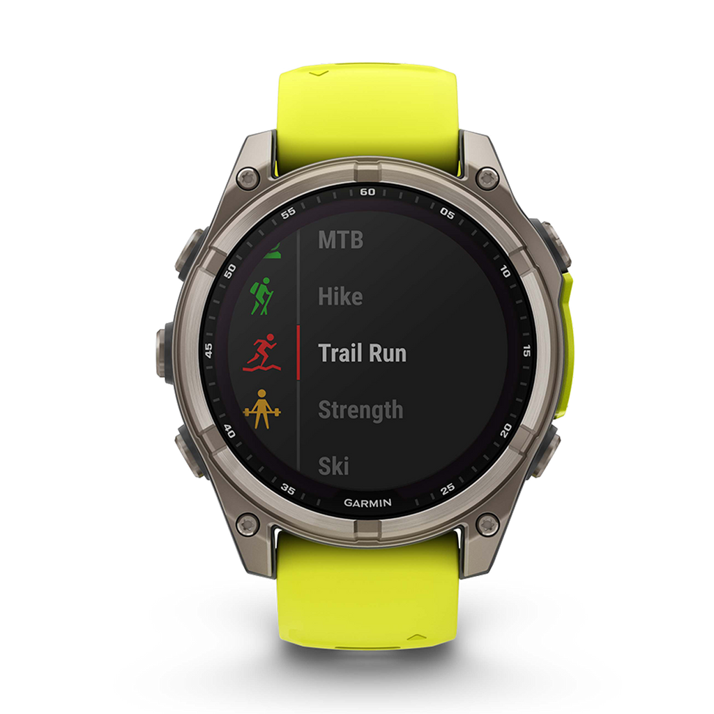 Garmin Fenix 8 Solar — Titanium Amp Yellow - Graphite — Size 51 mm — Alternate View 19