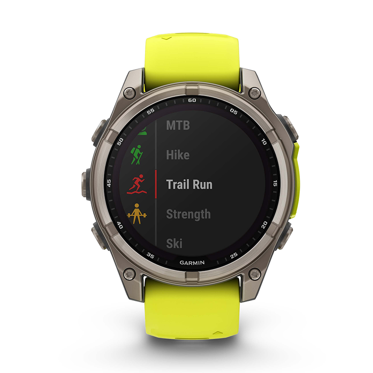 Garmin Fenix 8 Solar — Titanium Amp Yellow - Graphite — Size 51 mm — Alternate View 19